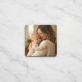 Custom 2x2 photo magnet on marble background - personalized gift magnet by Magnetify